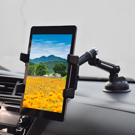 SUPPORT TABLETTE POUR VOITURE AVEC BRAS LONG ET ROTATION 360°
