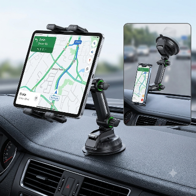 Support-tablette-tableau-bord-voiture installé sur tableau de bord automobile