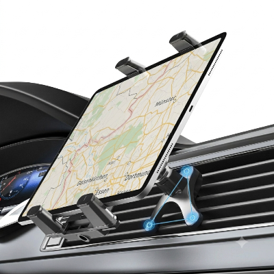 Support-tablette-tableau-bord-voiture adapté aux iPad et tablettes familiales