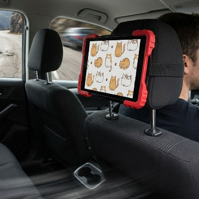 Support robuste maintenant une tablette en voiture.