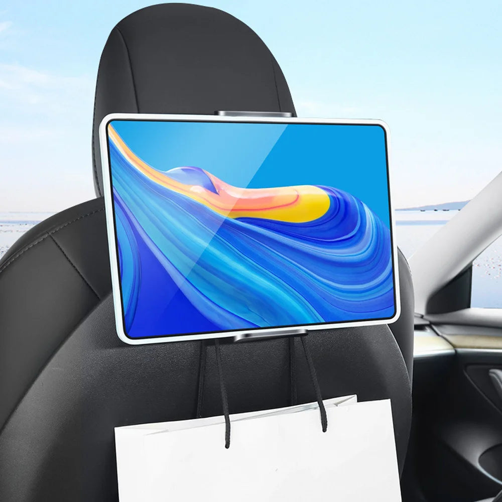 Support tablette voiture pour Tesla Model 3 fixé sur appui-tête arrière
