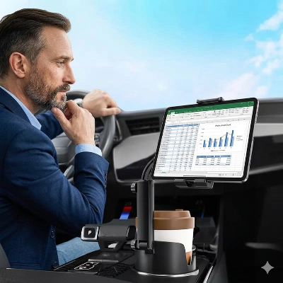 Support tablette voiture porte gobelet idéal pour les voyages en famille