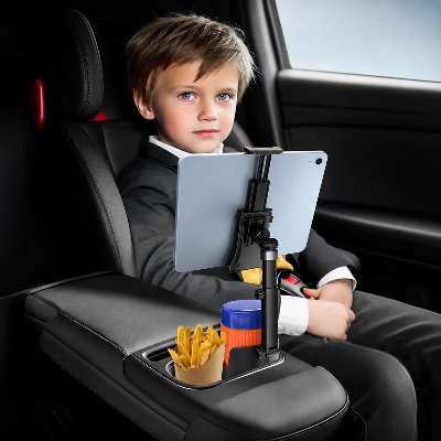 Support tablette voiture porte gobelet offrant une vue parfaite de l'écran