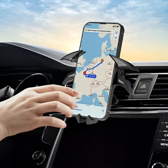 Esthétique moderne d’un support voiture pour telephone à l’intérieur d’un véhicule haut de gamme