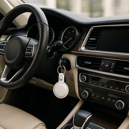 Traceur GPS sans abonnement installé discrètement sous le siège de la voiture