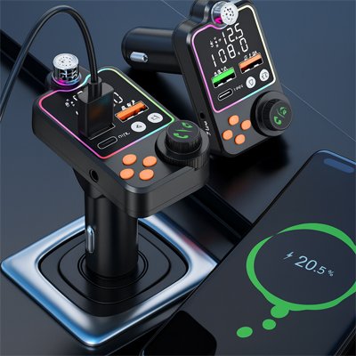 TRANSMETTEUR FM ET BLUETOOTH MODERNE AVEC CHARGE RAPIDE DOUBLE USB